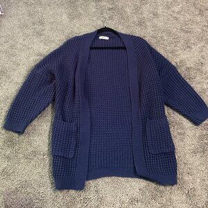 tarse knit navy blue cardigan